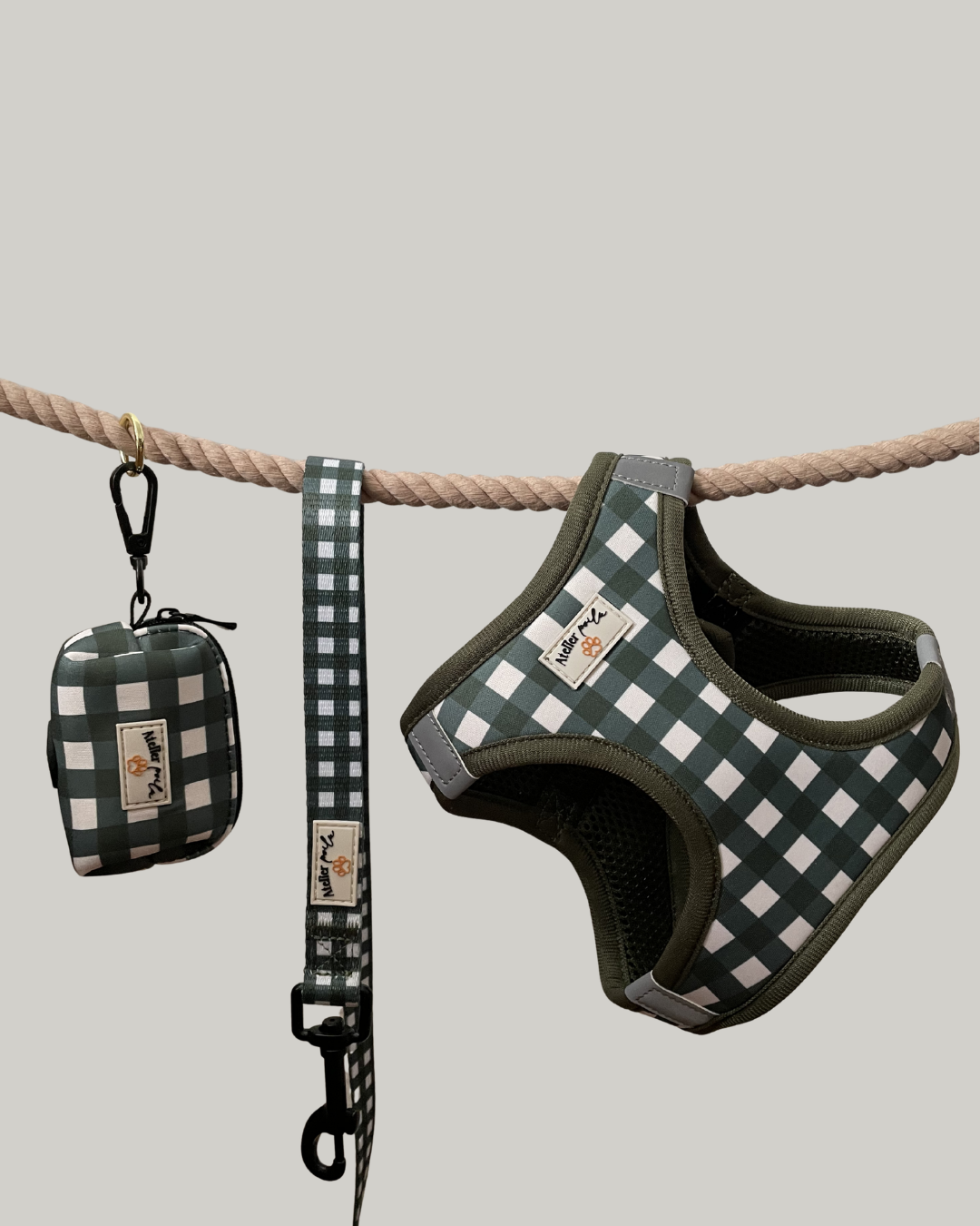 Harnais Step-in Vichy vert