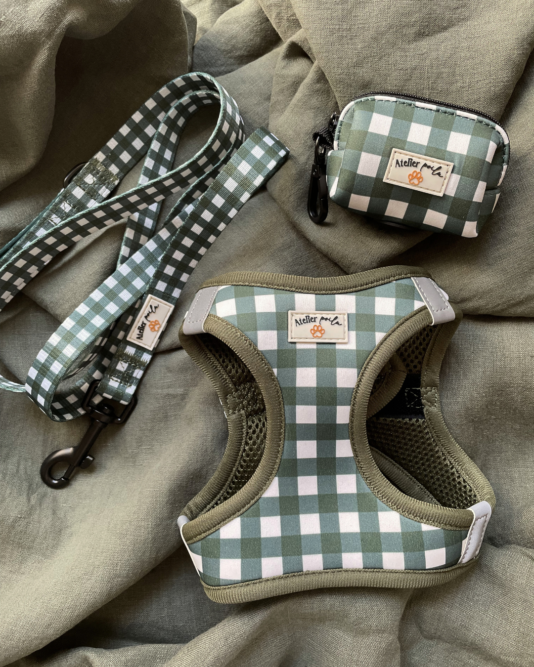 Harnais Step-in Vichy vert