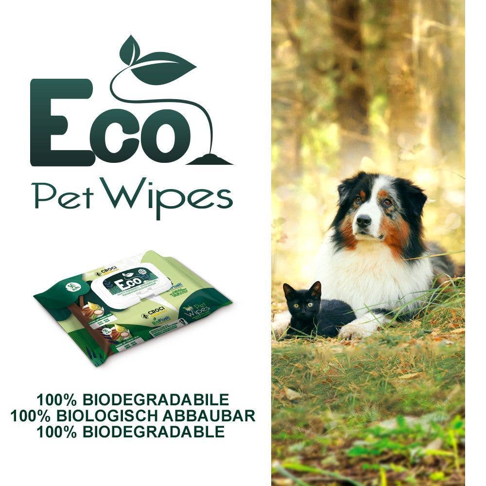 Croci - Salviette cani e gatti umidificate - Eco PetWipes - Croci - 30 pz / Argan