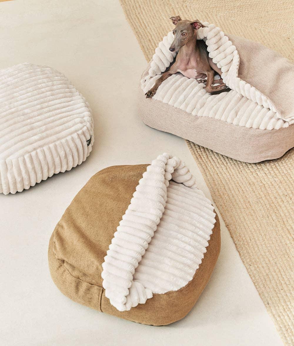 Letto in velluto a coste con cappuccio
