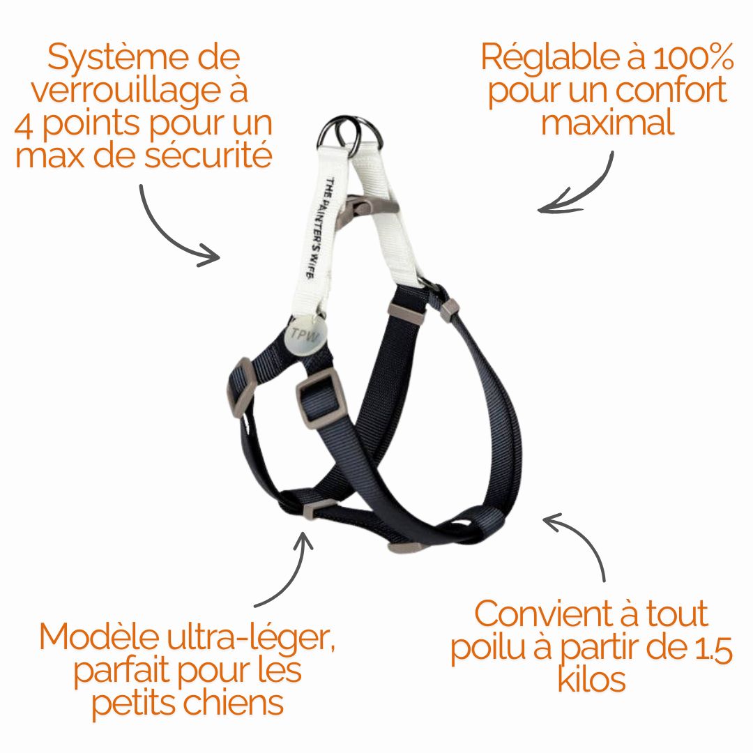 Sonia Harness - Navy blue and white