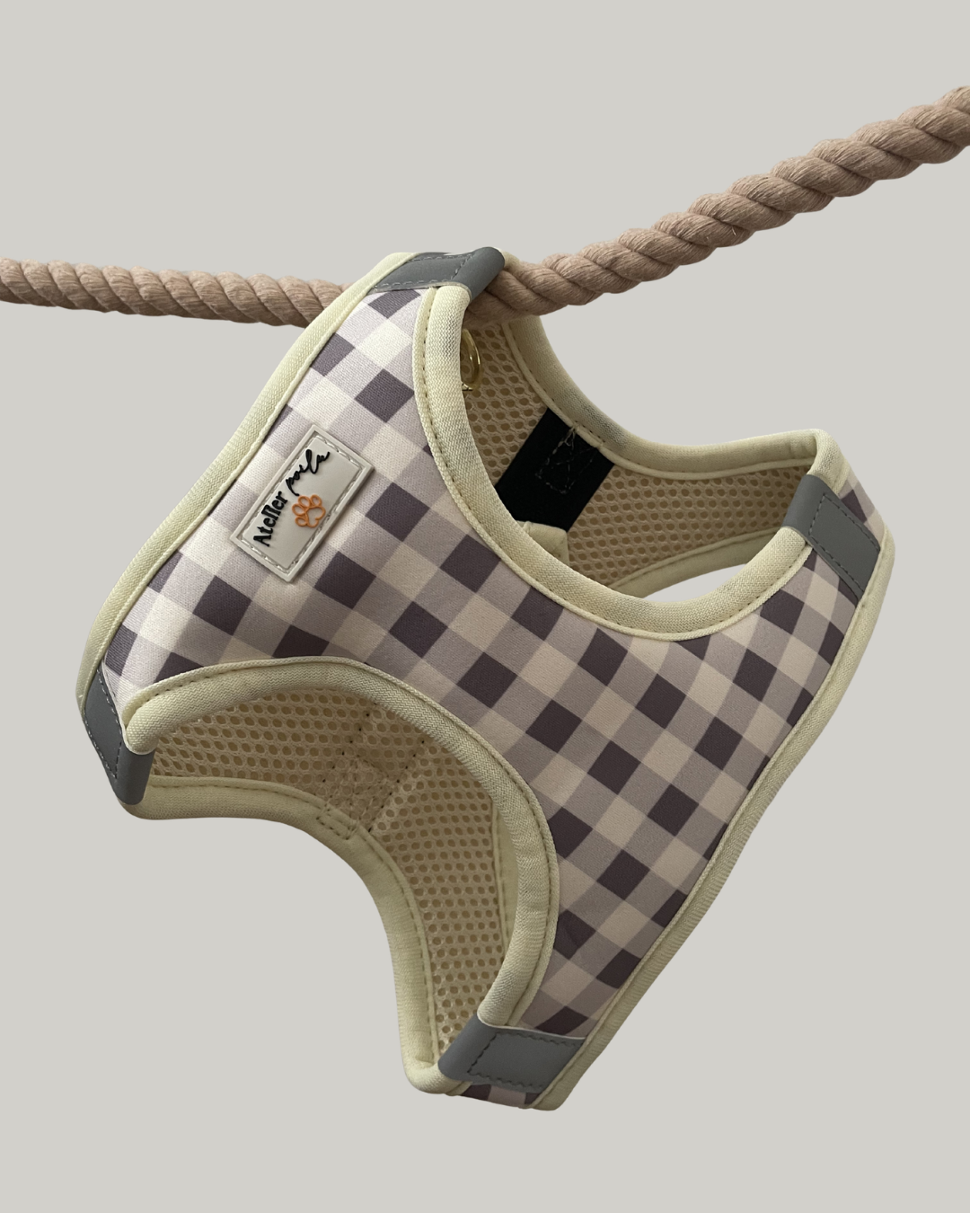 Pettorina step-in Vichy moka