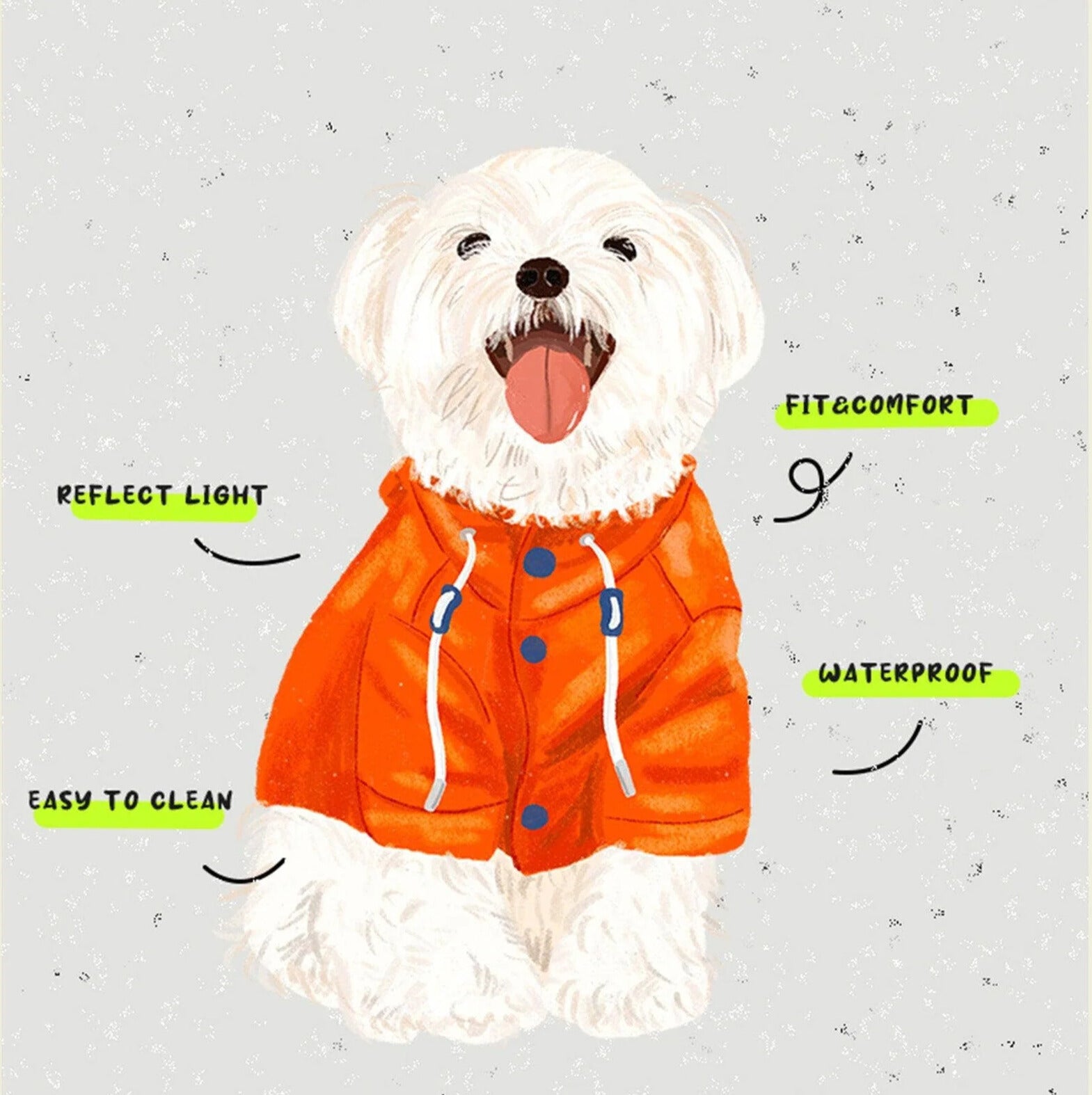 Imperméable orange fluo