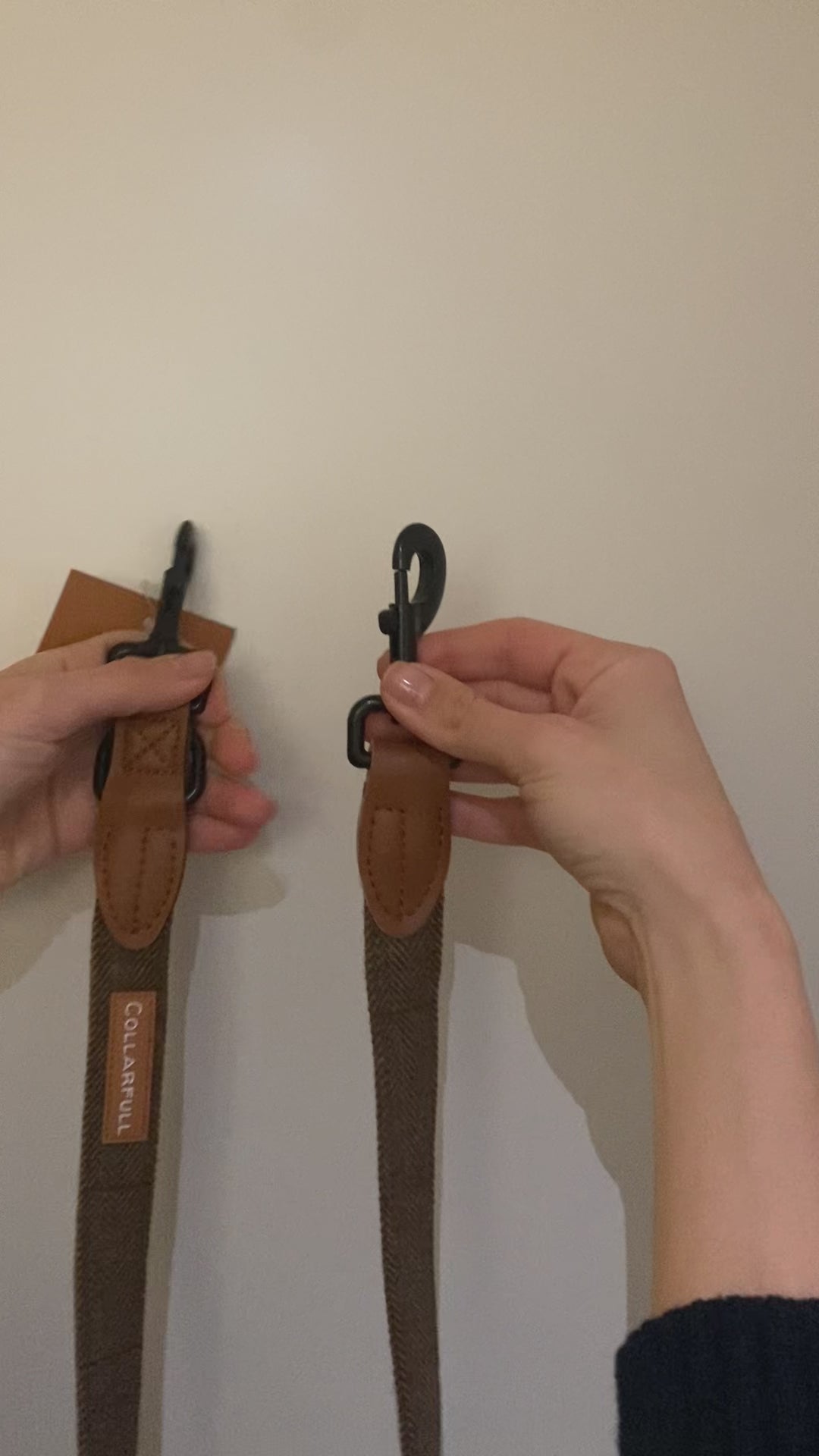 Charger la vidéo : Laisse ajustable en tweed à chevrons